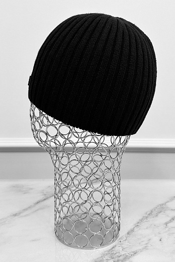 Мужская чёрная шапка Tommy Hilfiger logo-patch   