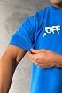 Синяя оверсайз футболка Off-White logo-print