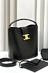 Женская кожаная сумка Celine Triomphe Louise Premium 23.5x24x16 см - Black