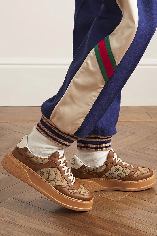 Мужские бежевые кроссовки Gucci