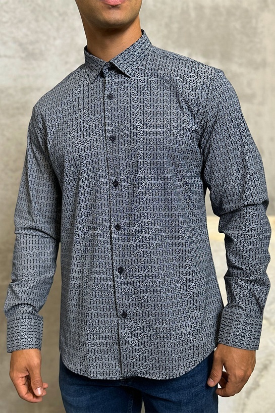 Мужская тёмно-синяя рубашка Armani Exchange