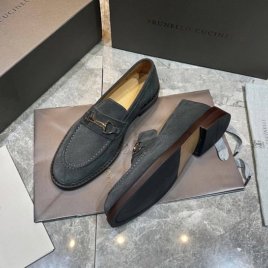 Замшевые лоферы Brunello Cucinelli Premium - Grey