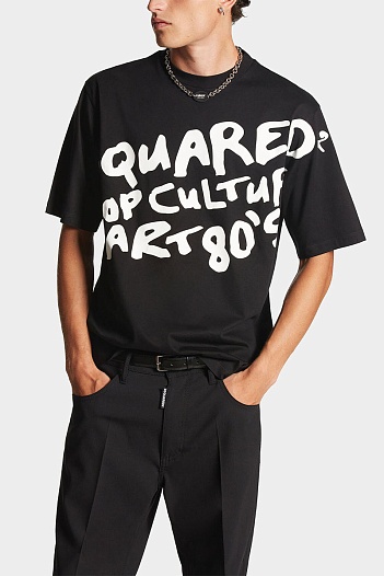 Мужская чёрная футболка Dsquared2 Pop '80s   