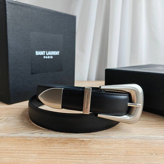 Кожаный ремень Yves Saint Laurent (длина 80 / 85 см)   