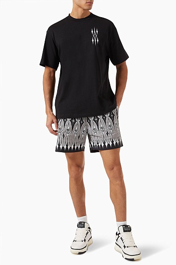 Футболка чёрного цвета Amiri Argyle Monogram   