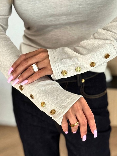 Женский базовый лонгслив Loro Piana Premium - Beige   