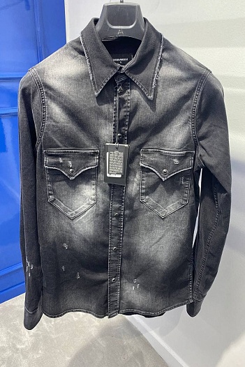 Мужская джинсовая рубашка Dsquared2 "ICON" - Grey   