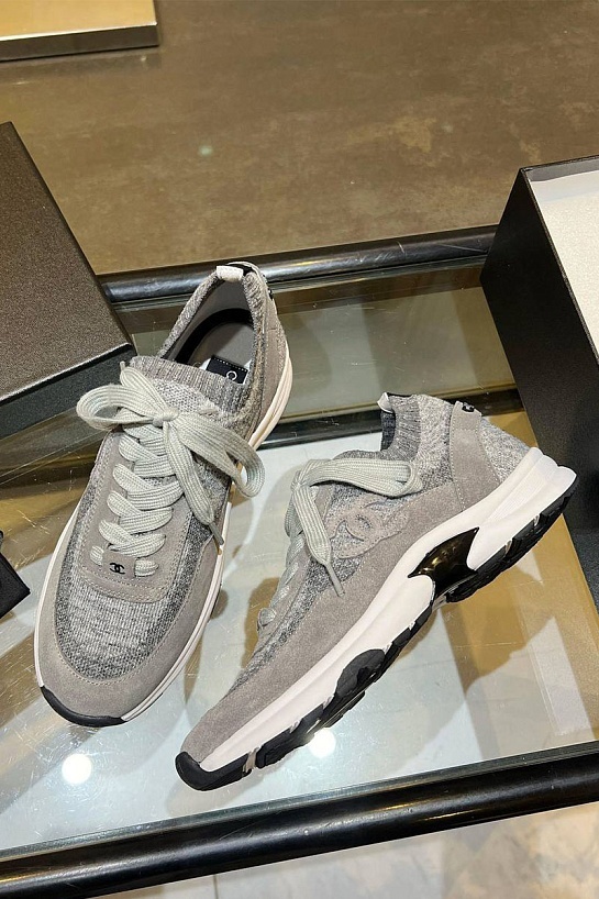 Женские кроссовки Chanel Premium - Grey