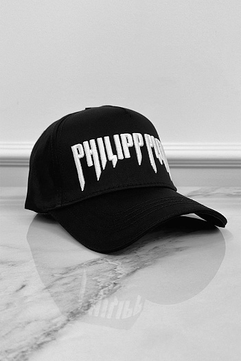 Бейсболка чёрного цвета Philipp Plein 1978 white embroidery   