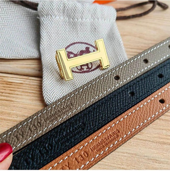 Кожаный ремень Hermes (длина 80 / 85 см)