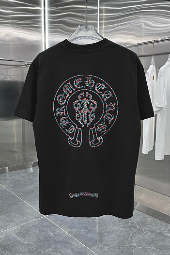 Чёрная оверсайз футболка Chrome Hearts Premium   