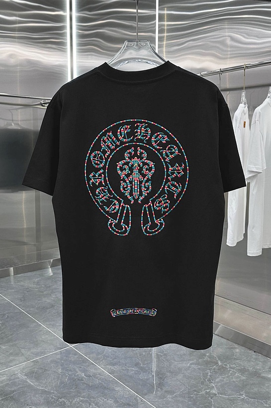 Чёрная оверсайз футболка Chrome Hearts Premium