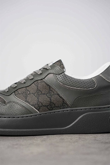Мужские кожаные кроссовки Gucci GG Monogram - Grey   