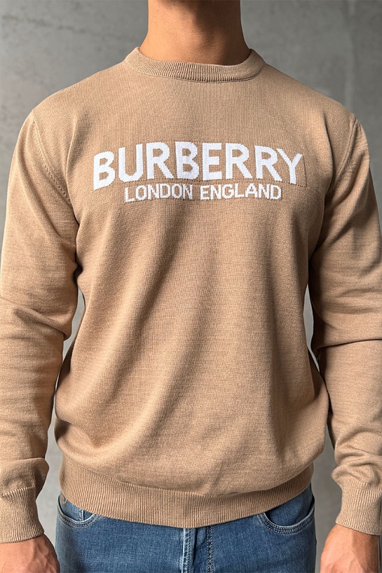 Мужской джемпер Burberry logo-intarsia - Beige