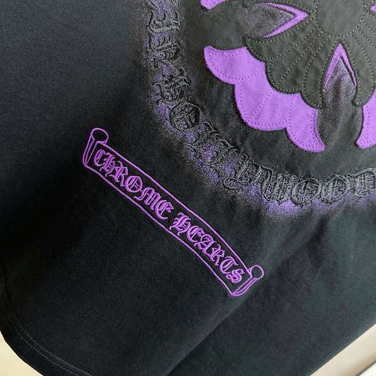 Чёрная оверсайз футболка Chrome Hearts Premium