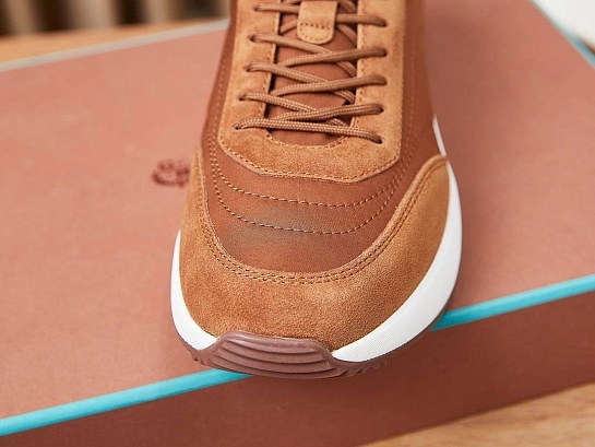 Замшевые кроссовки Loro Piana Week End Walk - Brown