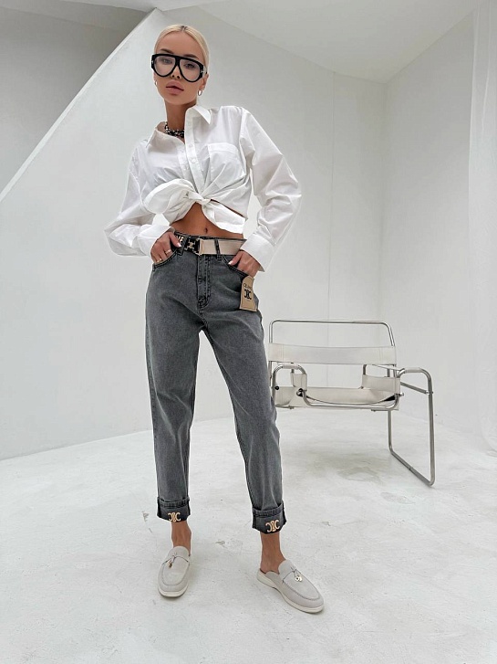 Женские синие джинсы Celine Slouchy