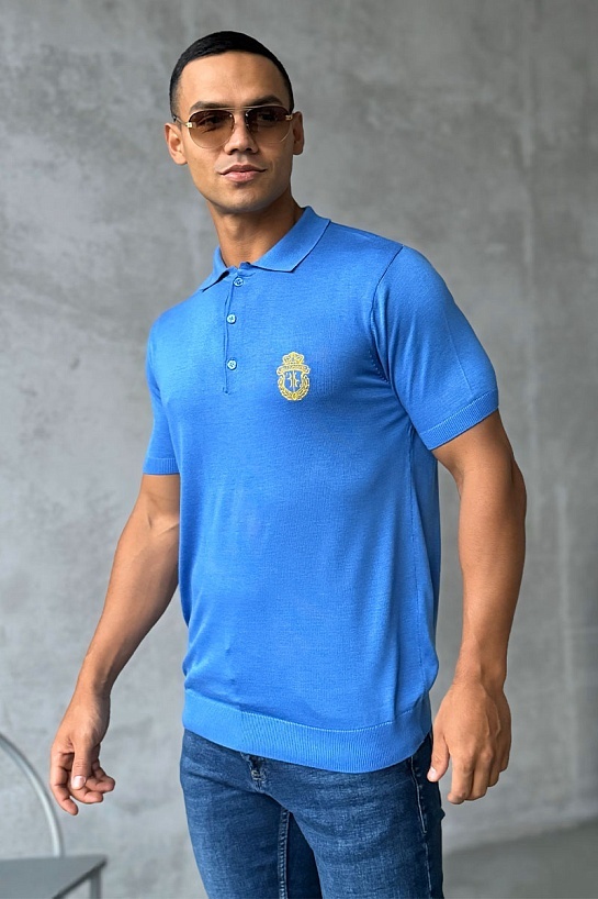 Классическое мужское поло Billionaire синего цвета