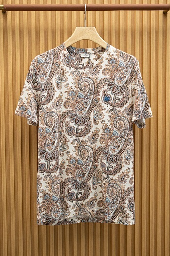 Бежевая футболка с узором пейсли Etro Premium   