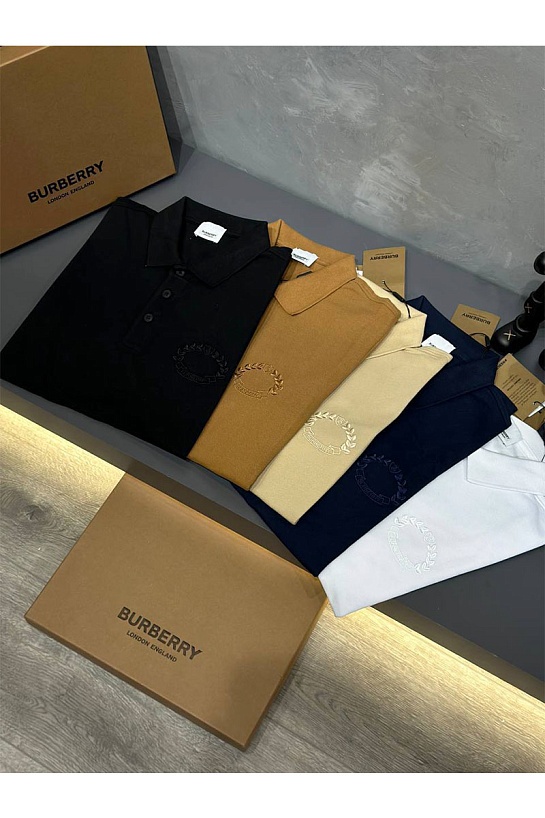 Мужское поло Burberry Oak Leaf Crest - Black