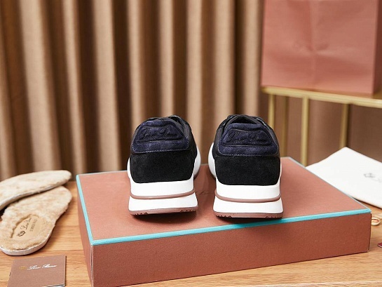 Замшевые кроссовки Loro Piana Week End Walk - Black