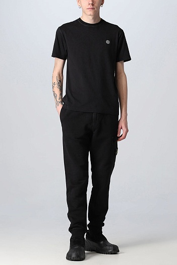 Мужская футболка чёрного цвета Stone Island compass badge   