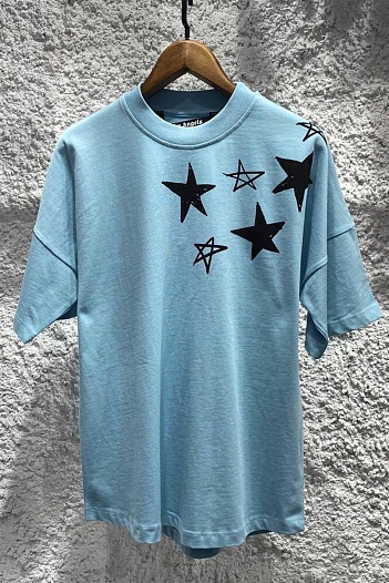 Оверсайз футболка Palm Angels Shooting Star - Blue   