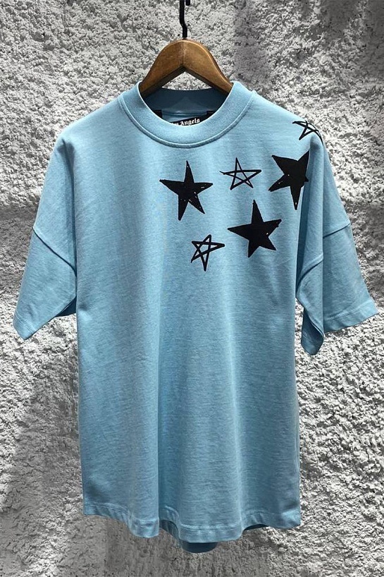 Оверсайз футболка Palm Angels Shooting Star - Blue