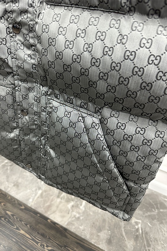 Серый жилет Gucci x The North Face Collaboration logo-embroidered