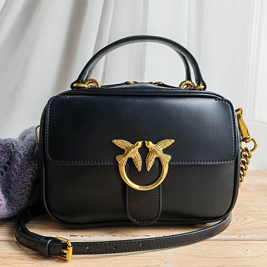 Женская кожаная сумка 22x15 - Black