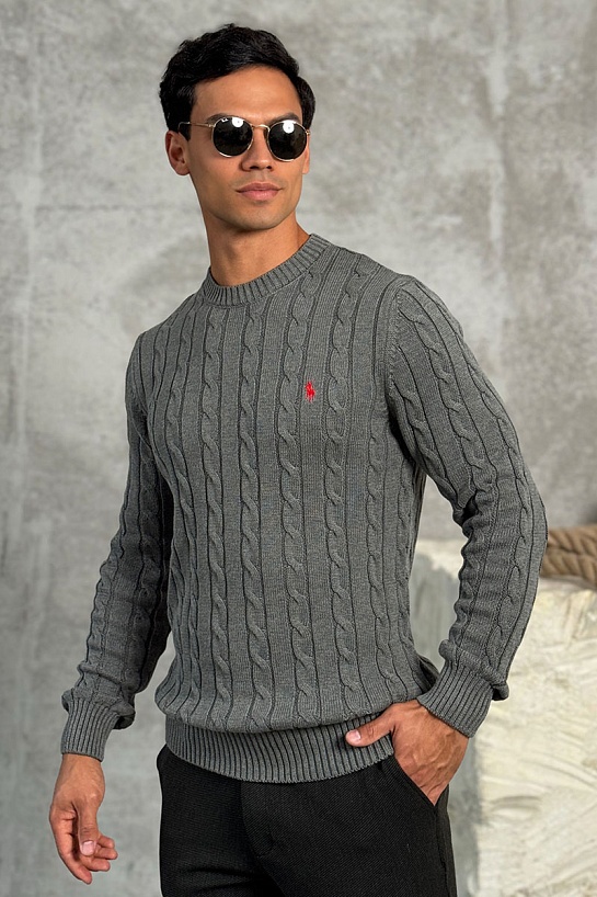 Мужской свитер Polo Ralph Lauren cable-knit - Grey
