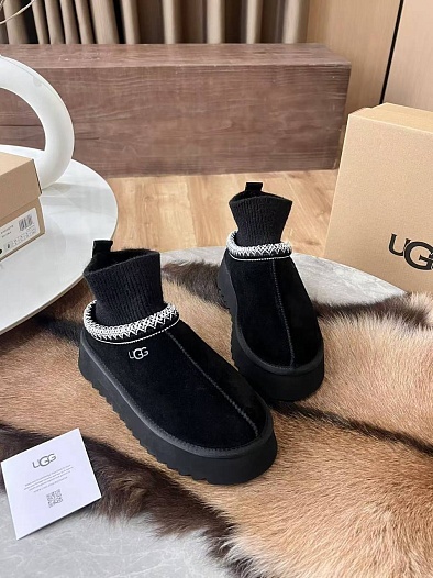 Женские замшевые ботинки UGG Tazz Platform - Black   