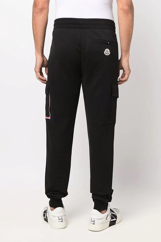 Мужские штаны чёрного цвета Moncler side pocket