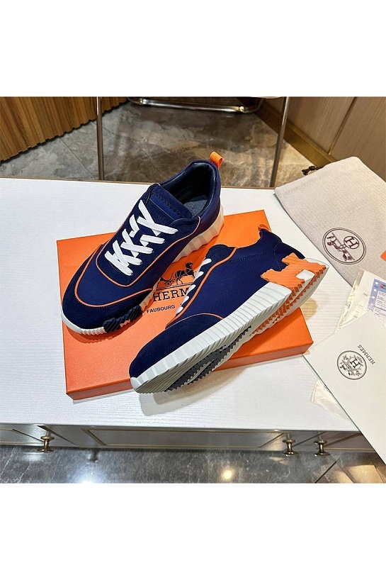 Мужские замшевые кроссовки Hermes Bouncing - Blue