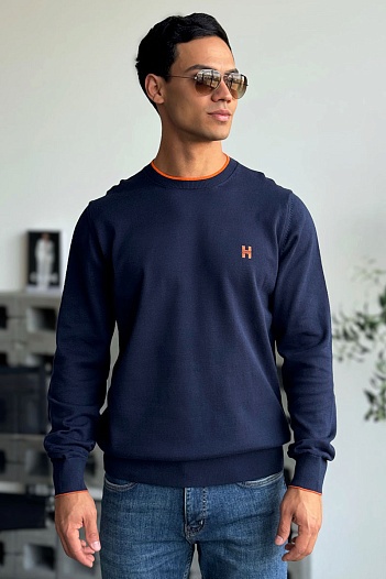 Мужской джемпер Hermes H embroidered - Navy   