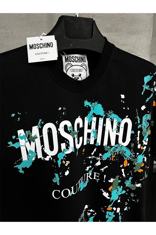 Футболка чёрного цвета Moschino paint-splattered