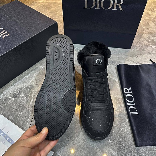 Кожаные кроссовки с мехом Dior B27