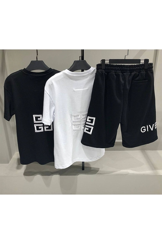Мужские шорты Givenchy flocked logo - Black