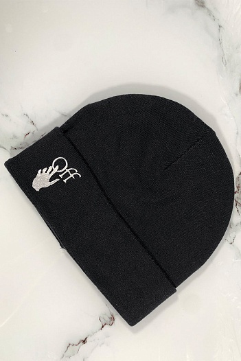 Мужская шапка Off-White logo-embroidered - Black   