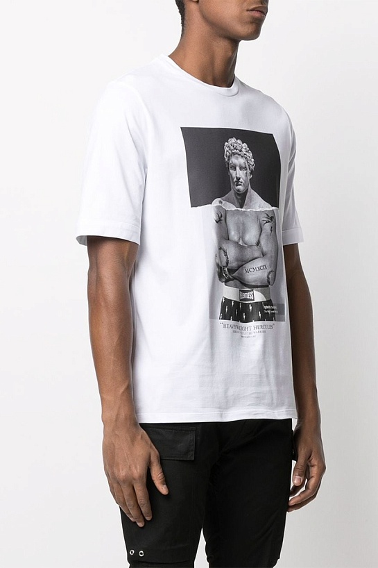 Белая мужская футболка Neil Barrett "Heavyweight Hercules"