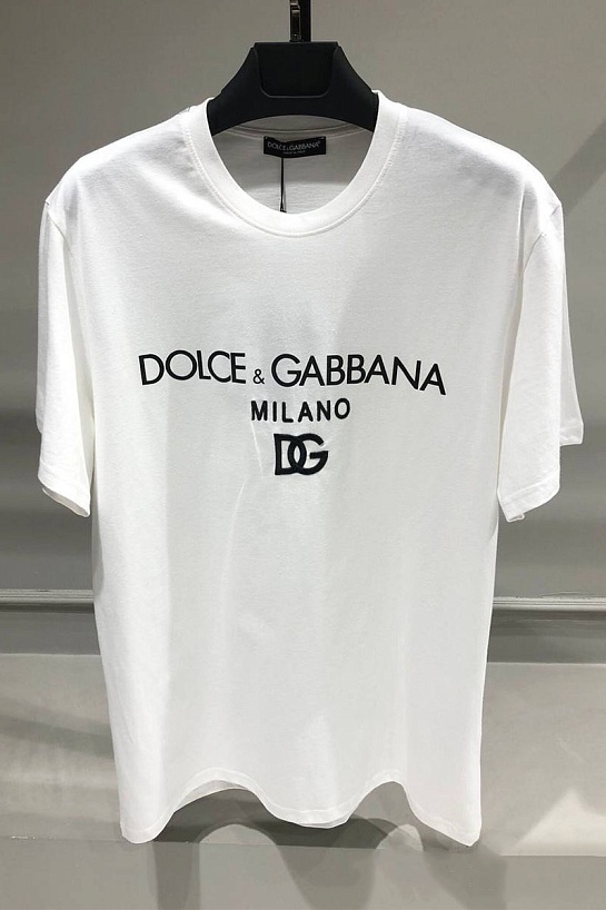 Белая футболка Dolce&Gabbana Milano logo-embroidered