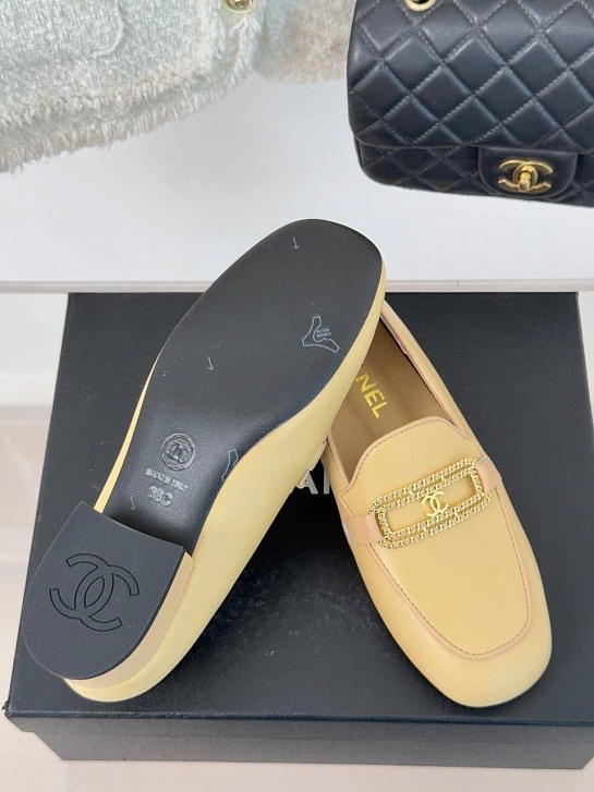 Женские кожаные лоферы Chanel premium