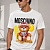 Мужская белая футболка Moschino Teddy Bear print