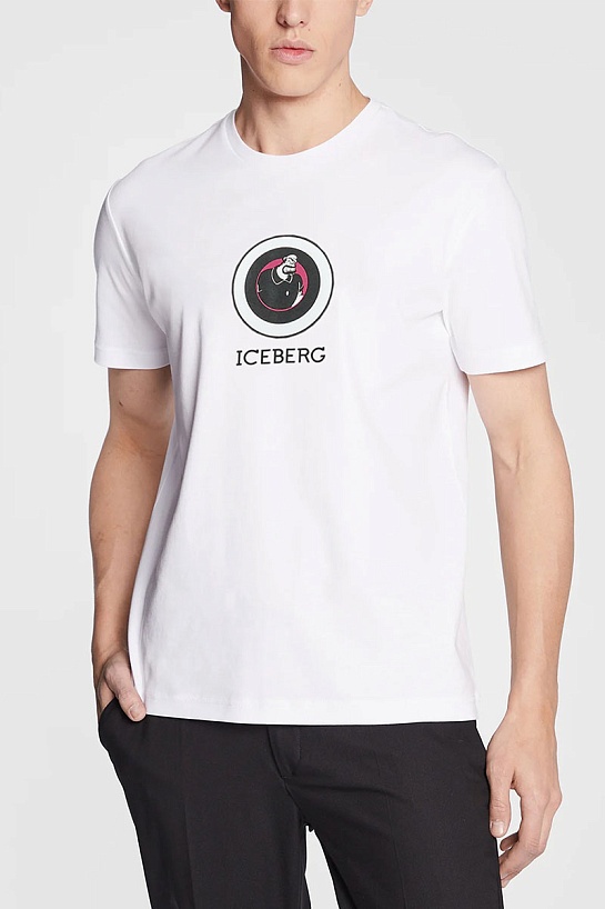 Футболка белого цвета Iceberg Popeye