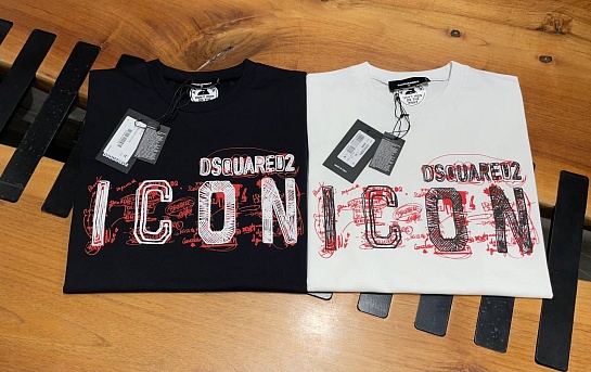 Мужская белая футболка Dsquared2 "ICON"