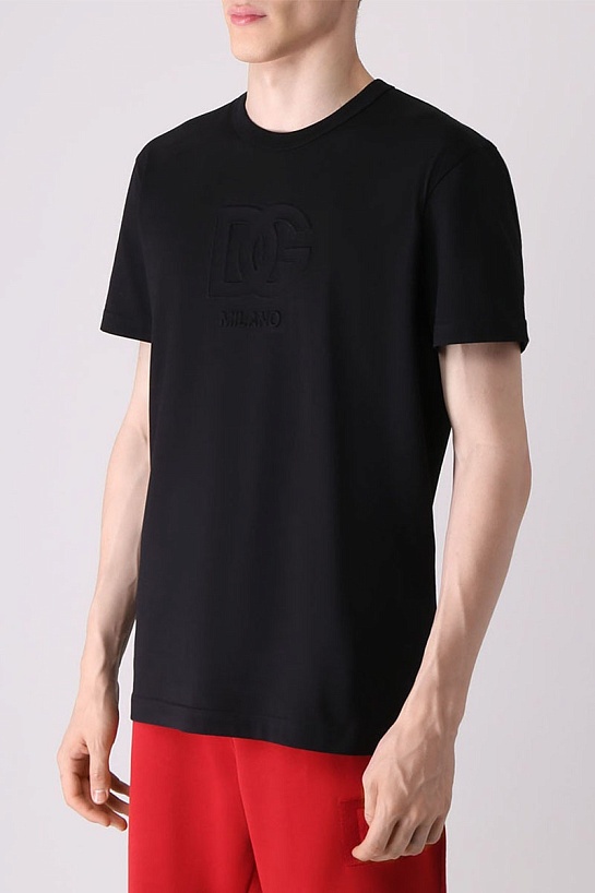 Футболка чёрного цвета Dolce & Gabbana embossed logo