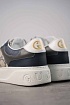 Мужские кожаные кроссовки Gucci - Grey / Blue