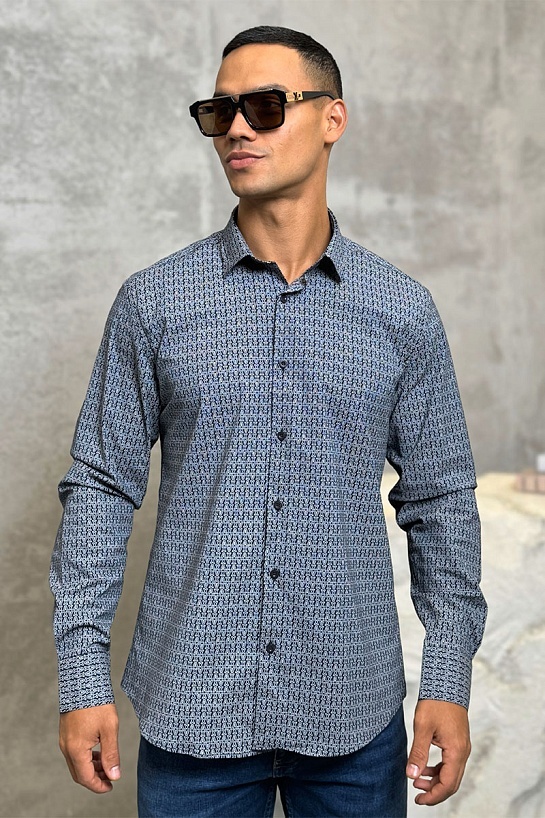 Мужская тёмно-синяя рубашка Armani Exchange