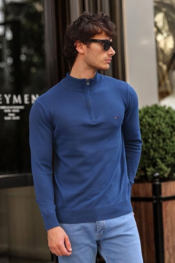 Мужской синий джемпер Tommy Hilfiger zip-up   