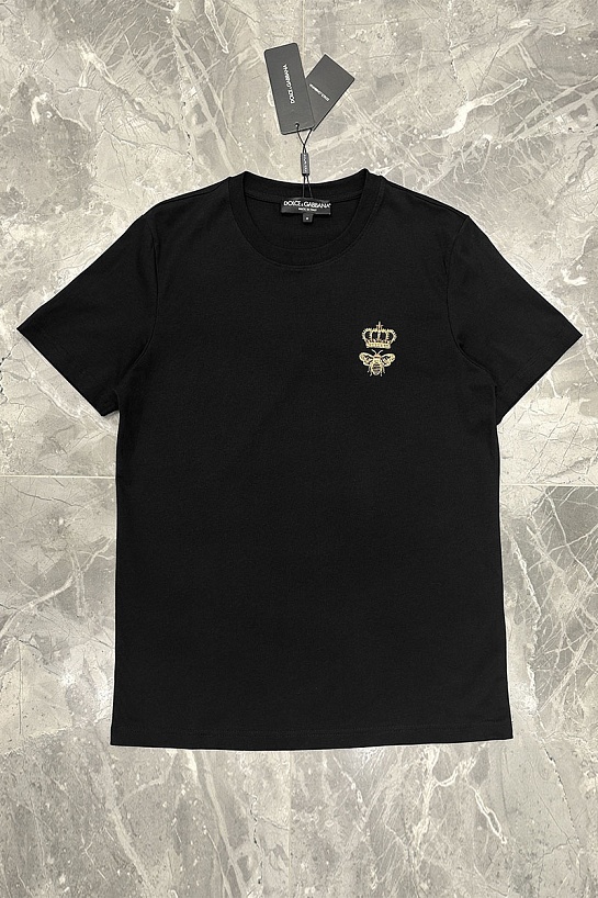 Футболка чёрного цвета Dolce & Gabbana bee and crown